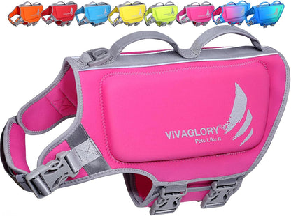 Dog Life Vest High Buoyancy Dog Swim Vest, M, Pink