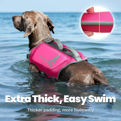 Dog Life Vest High Buoyancy Dog Swim Vest, M, Pink
