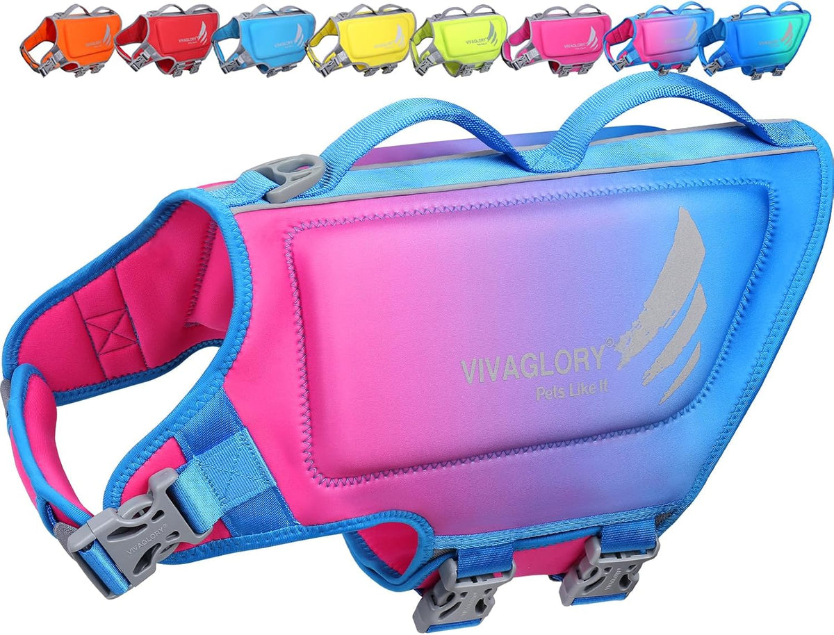 Dog Life Vest High Buoyancy Dog Swim Vest, M, Pink