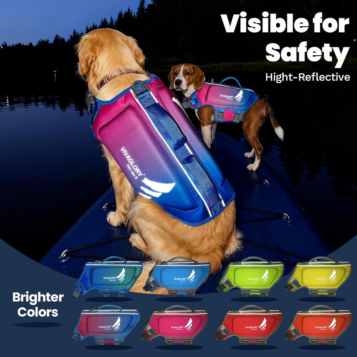 Dog Life Vest High Buoyancy Dog Swim Vest, M, Pink