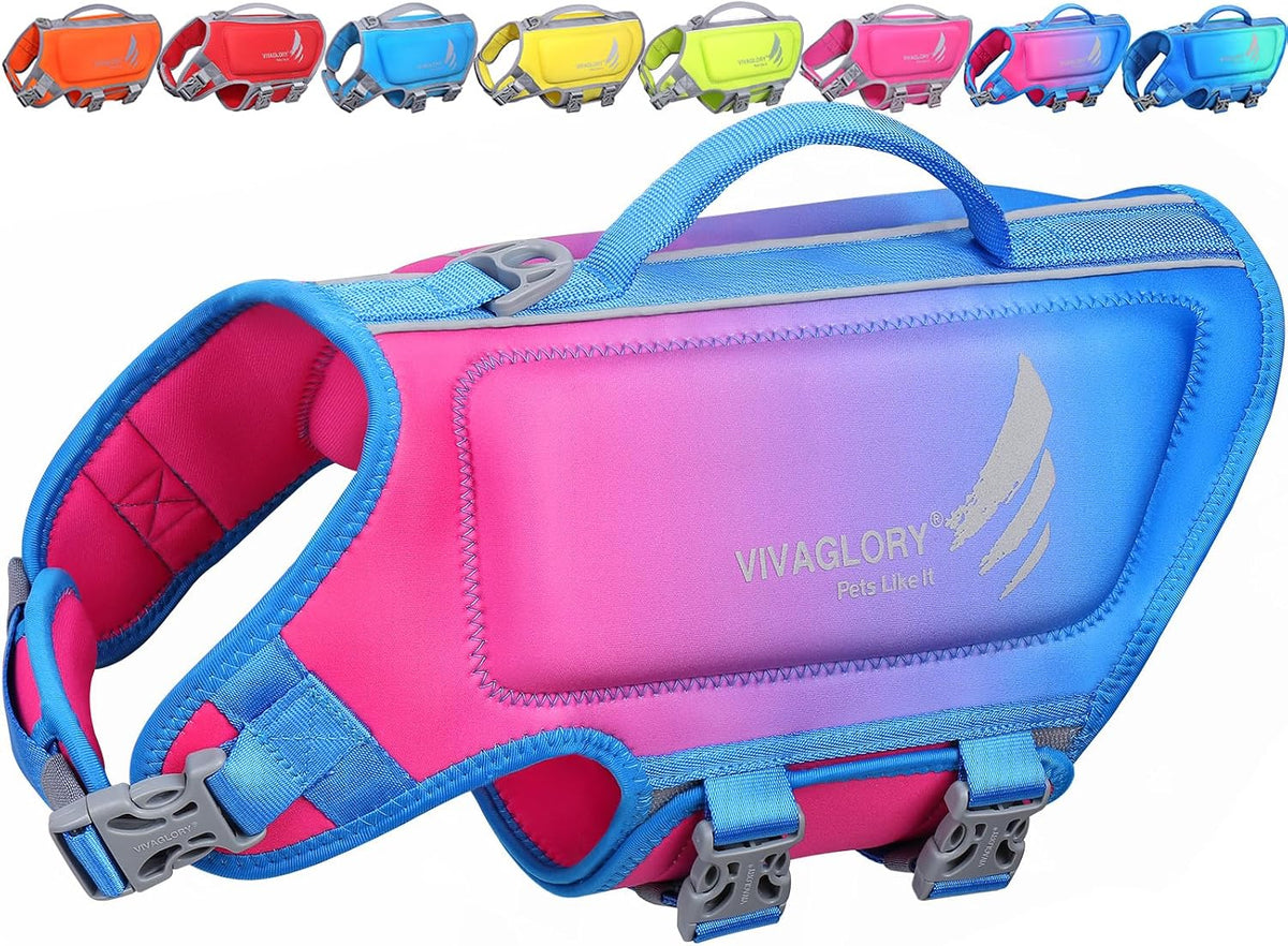 Dog Life Vest High Buoyancy Dog Swim Vest, M, Pink
