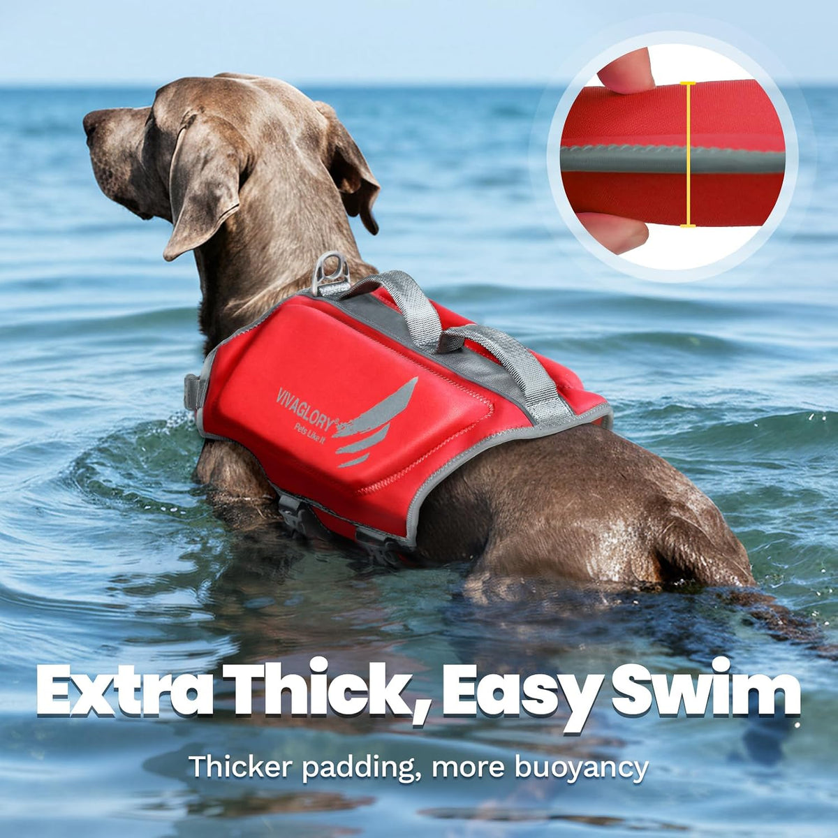 Dog Life Vest High Buoyancy Dog Swim Vest, M, Pink