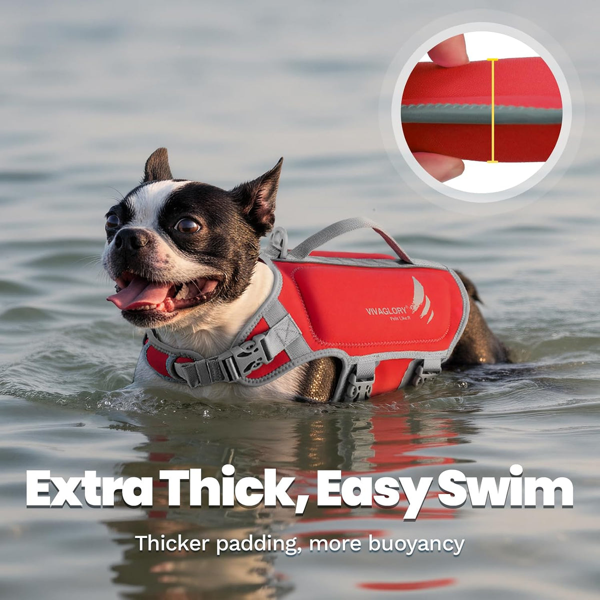 Dog Life Vest High Buoyancy Dog Swim Vest, M, Pink
