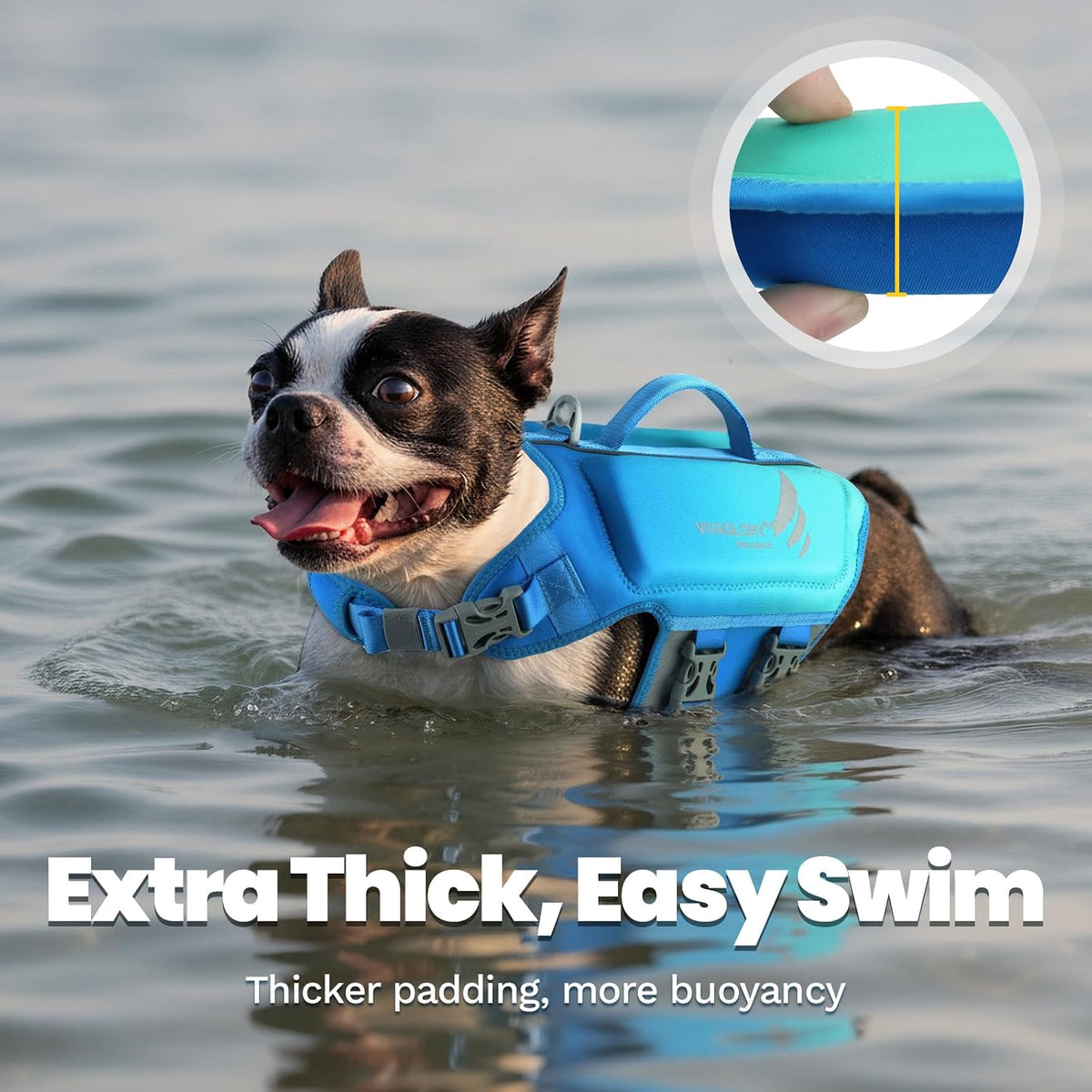 Dog Life Vest High Buoyancy Dog Swim Vest, M, Pink