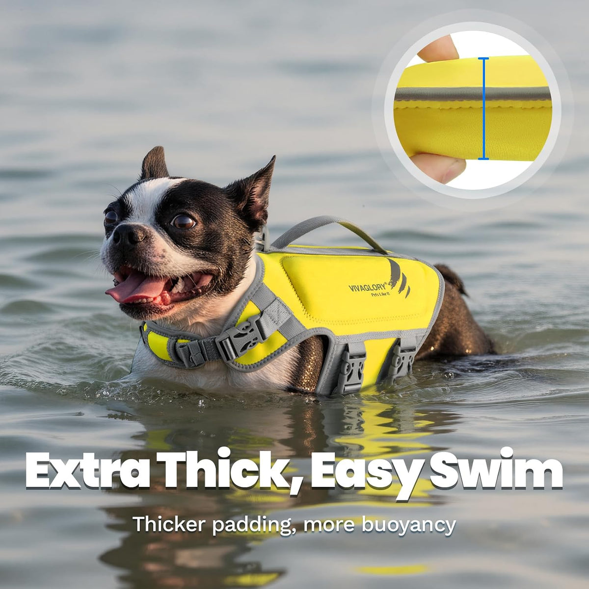 Dog Life Vest High Buoyancy Dog Swim Vest, M, Pink