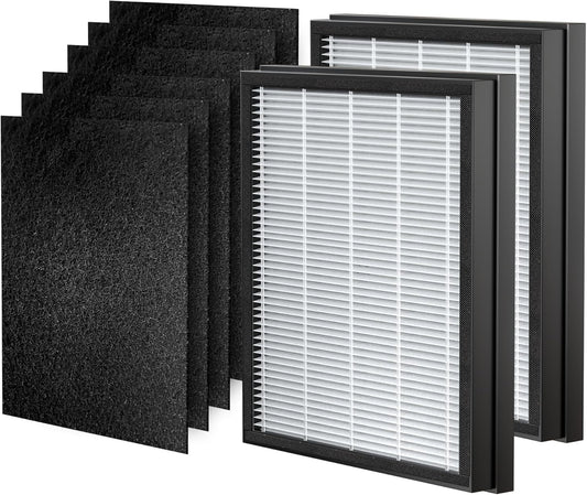 P358 Replacement Filters for P358 Pet Air Purifier, 6 Pre-Filters and 2 HEPA Composite Filters, Genuine Version, PJ358-2LX6JDM
