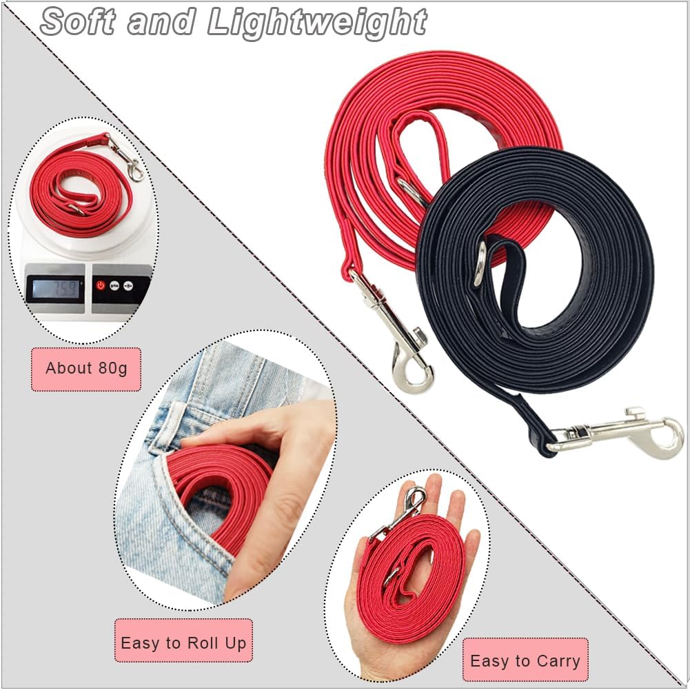 Leather Dog Leash 6 FT, Soft and Strong 5/8 Inch Dog Leather Leash with Extra D-Ring for Waste Bags and Sturdy Clip, Dogs Training Lead for Medium and Small Dogs Walking (Black)