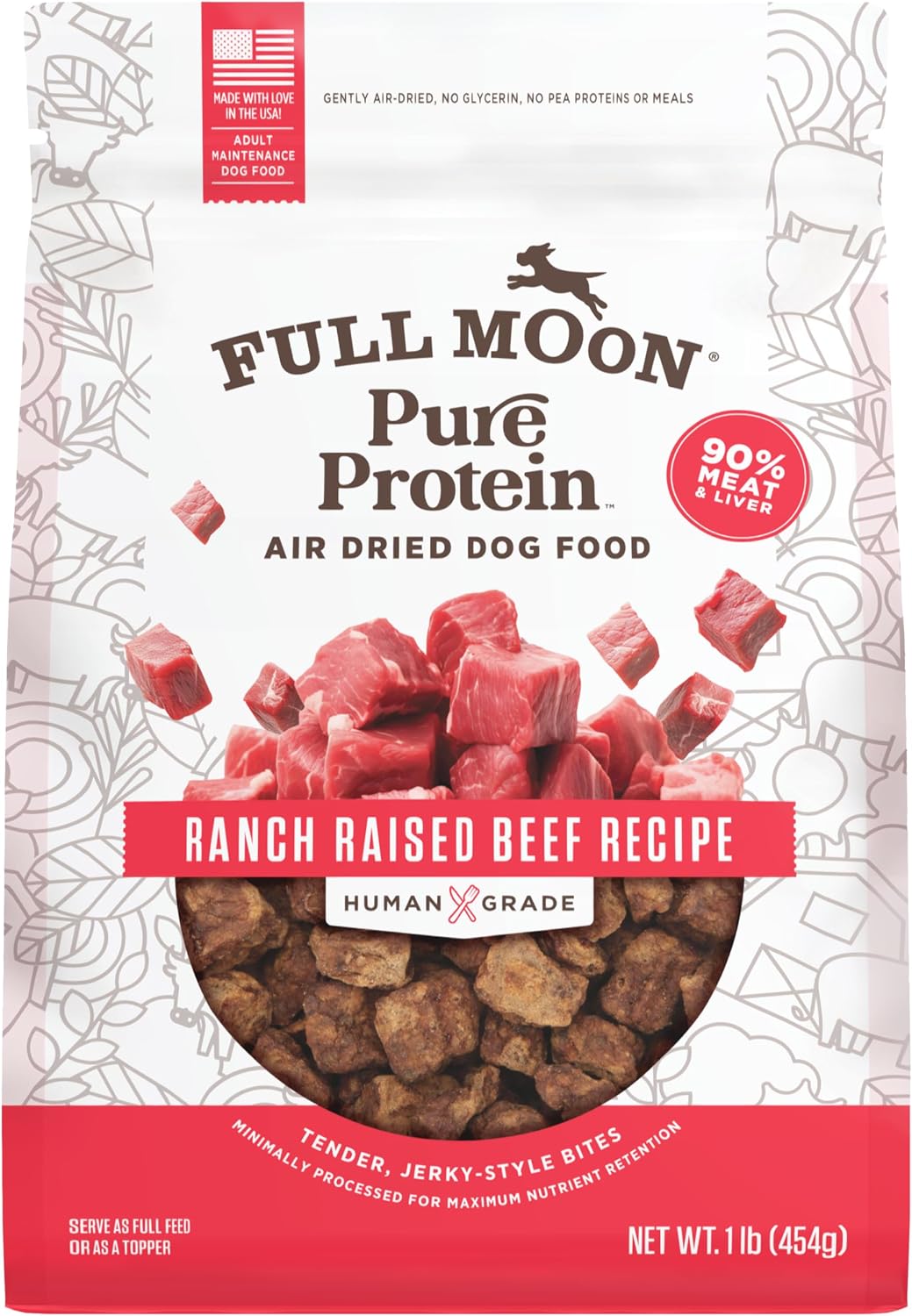 Full Moon® Pure Protein Air Dried Dog Food Ranch Raised Beef Recipe 1lb
