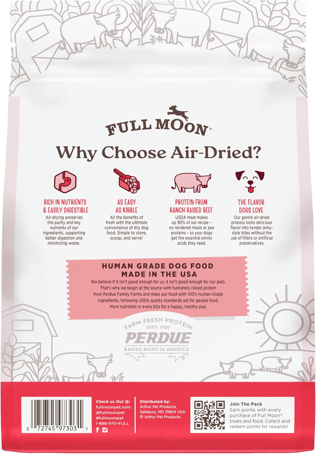 Full Moon® Pure Protein Air Dried Dog Food Ranch Raised Beef Recipe 1lb