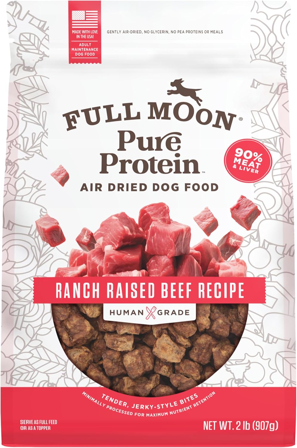 Full Moon® Pure Protein Air Dried Dog Food Ranch Raised Beef Recipe 1lb