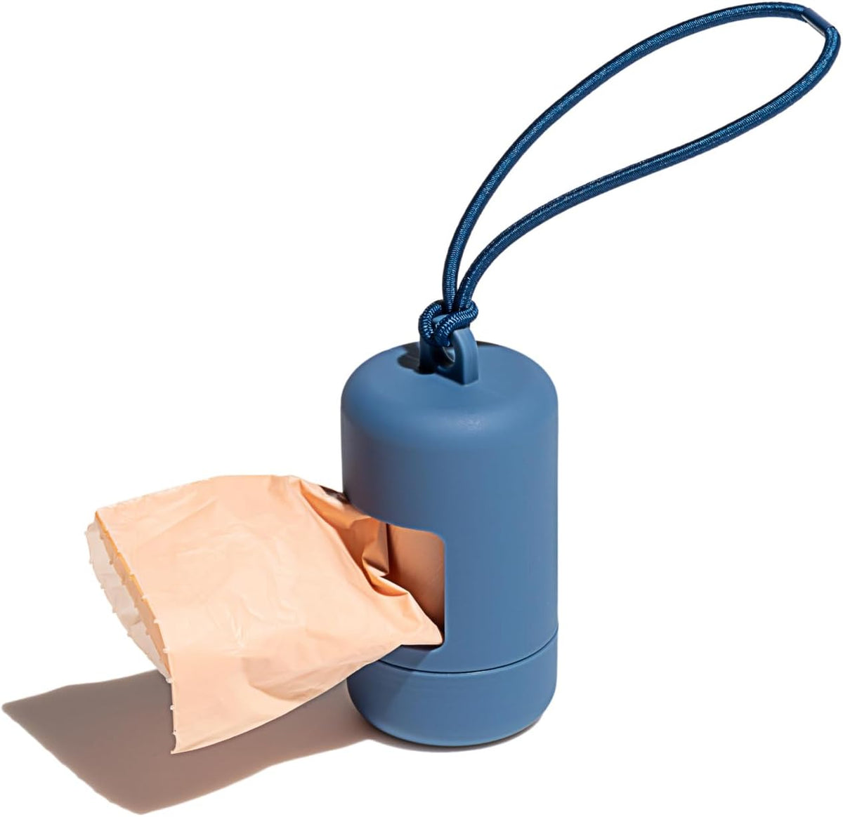 Dog Poop Bag Holder and Dispenser with Leash Attachment, Leak Proof, Easy Twist Top for Refills, Includes 1 Roll Bags, Blush
