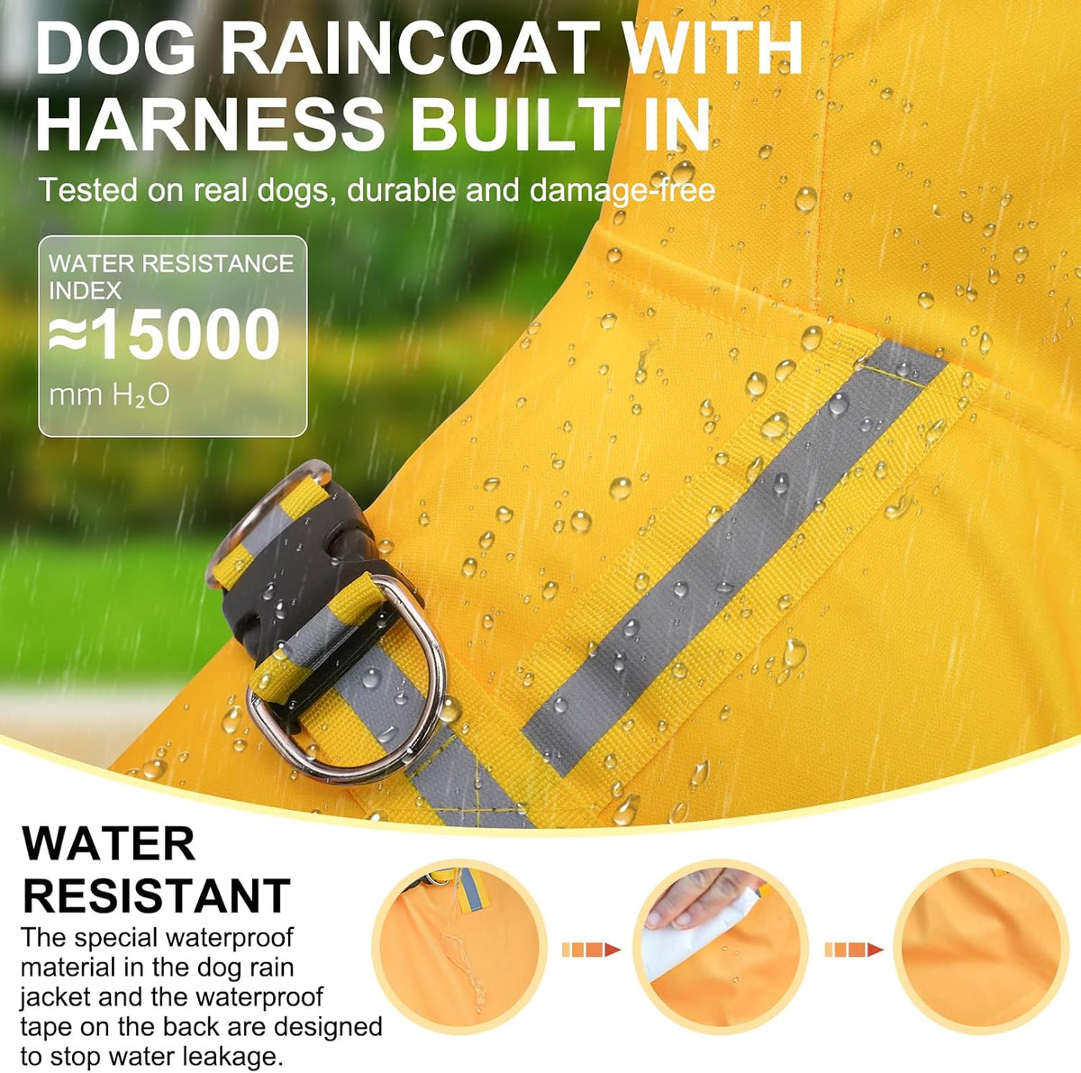 Dog Raincoats for Medium Dogs, Waterproof Rain Jacket with Hood