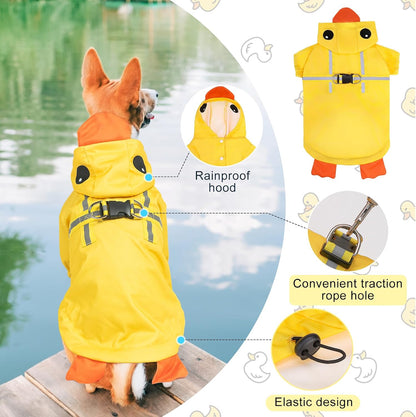 Dog Raincoats for Medium Dogs, Waterproof Rain Jacket with Hood