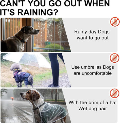 Dog Raincoats for Medium Dogs, Waterproof Rain Jacket with Hood