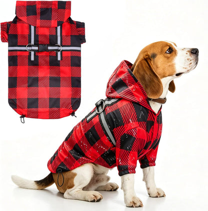 Dog Raincoats for Medium Dogs, Waterproof Rain Jacket with Hood