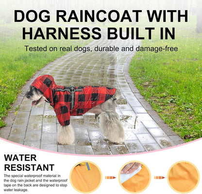Dog Raincoats for Medium Dogs, Waterproof Rain Jacket with Hood