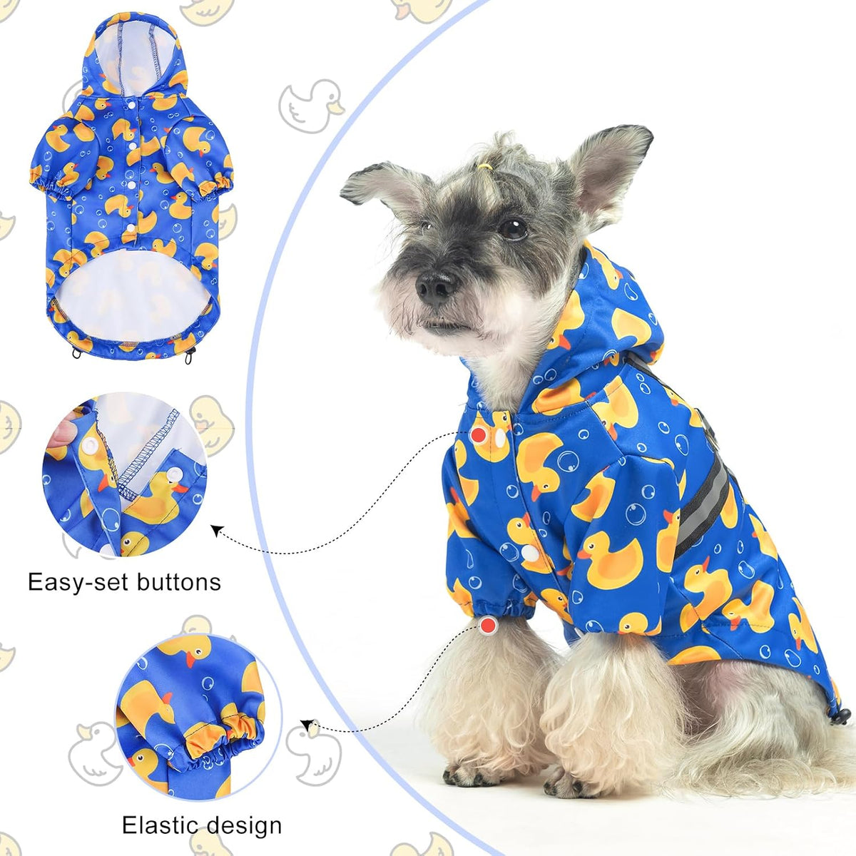 Dog Raincoats for Medium Dogs, Waterproof Rain Jacket with Hood
