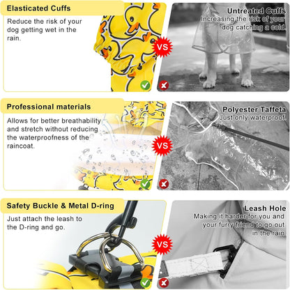 Dog Raincoats for Medium Dogs, Waterproof Rain Jacket with Hood