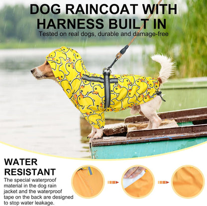 Dog Raincoats for Medium Dogs, Waterproof Rain Jacket with Hood