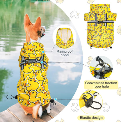 Dog Raincoats for Medium Dogs, Waterproof Rain Jacket with Hood