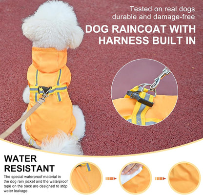 Dog Raincoats for Medium Dogs, Waterproof Rain Jacket with Hood