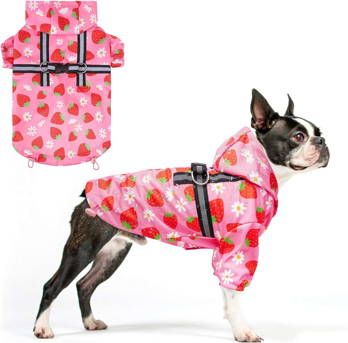 Dog Raincoats for Medium Dogs, Waterproof Rain Jacket with Hood