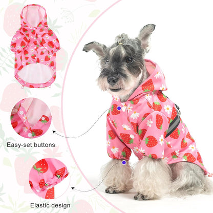 Dog Raincoats for Medium Dogs, Waterproof Rain Jacket with Hood