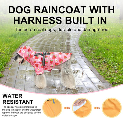 Dog Raincoats for Medium Dogs, Waterproof Rain Jacket with Hood