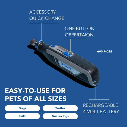Dremel PawControl 7760-PET Dog Nail Grinder and Trimmer - Cordless & Rechargeable Pet Grooming Tool Kit - Safe for Dogs, Cats, and Small Animals (Amazon Exclusive) | Cordless & Rechargeable Pet Grooming Tool Kit, Safe for Dogs, Cats, and Small Animals,