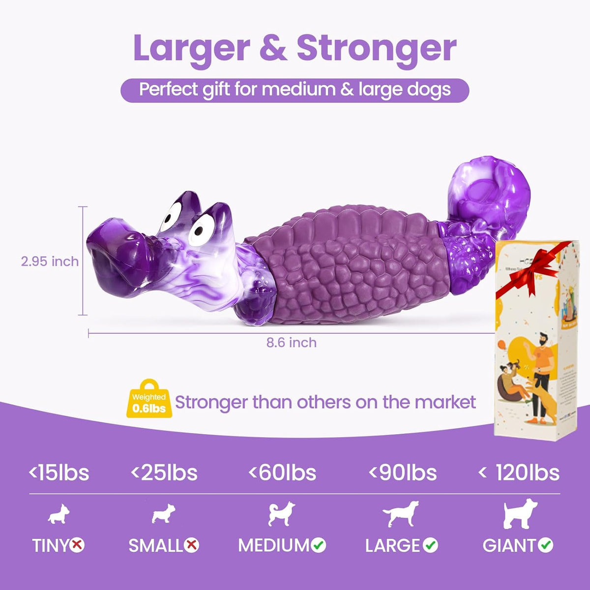 Tough Dog Toys for Aggressive Chewers, Squeaky Indestructible Chew Toy