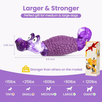 Tough Dog Toys for Aggressive Chewers, Squeaky Indestructible Chew Toy