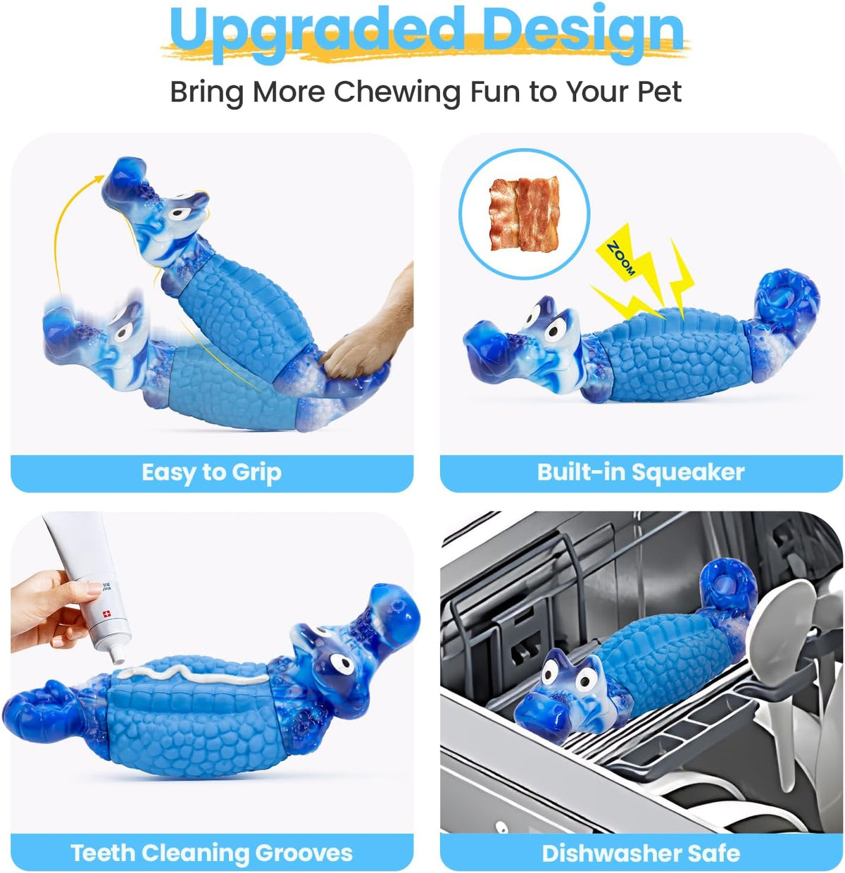Tough Dog Toys for Aggressive Chewers, Squeaky Indestructible Chew Toy