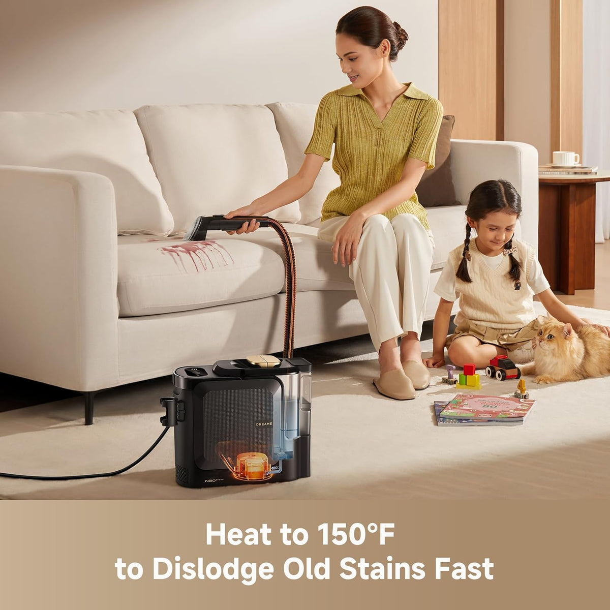 N20 Steam Carpet Cleaner Machine with Steam & Hot Water Wash