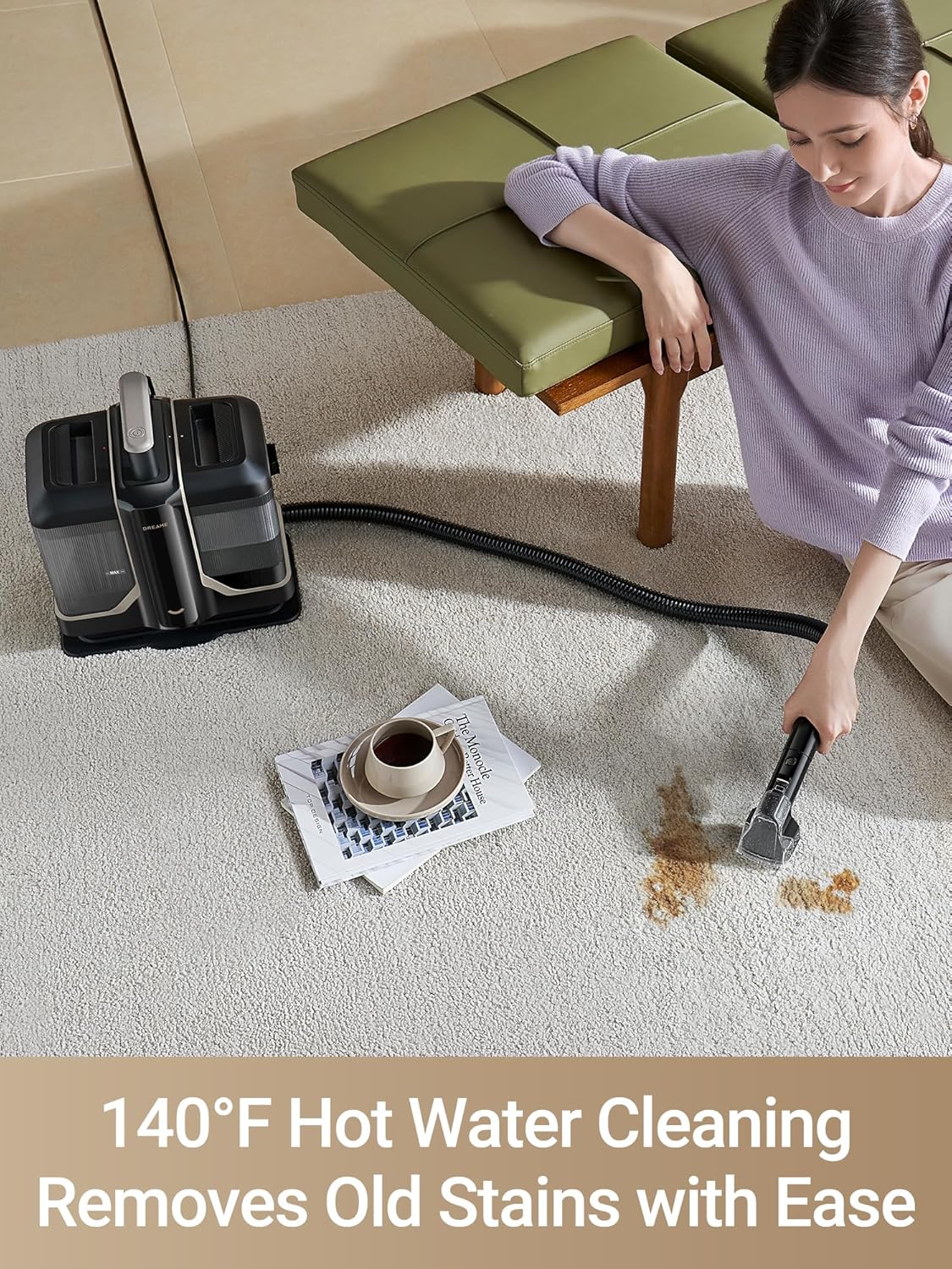 N20 Steam Carpet Cleaner Machine with Steam & Hot Water Wash
