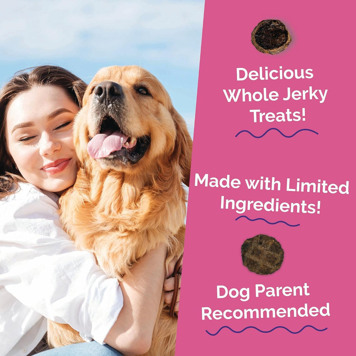 Whole Jerky Dog Treats, Grilled Bison & Apple Flavor, 5oz