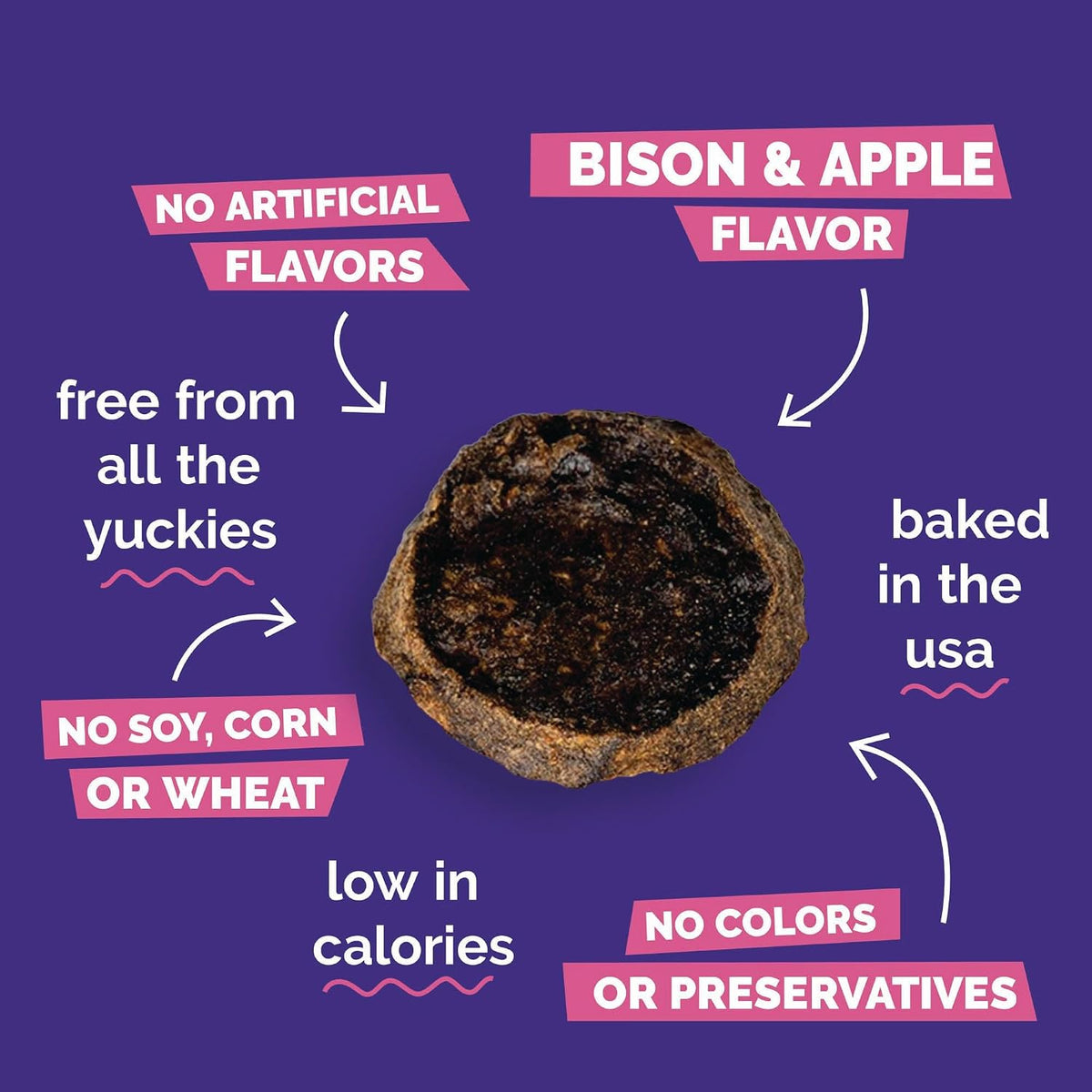 Whole Jerky Dog Treats, Grilled Bison & Apple Flavor, 5oz