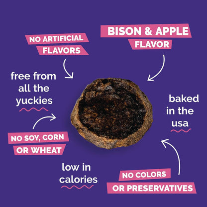 Whole Jerky Dog Treats, Grilled Bison & Apple Flavor, 5oz