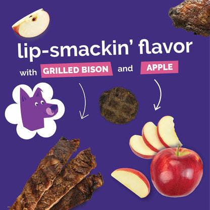 Whole Jerky Dog Treats, Grilled Bison & Apple Flavor, 5oz