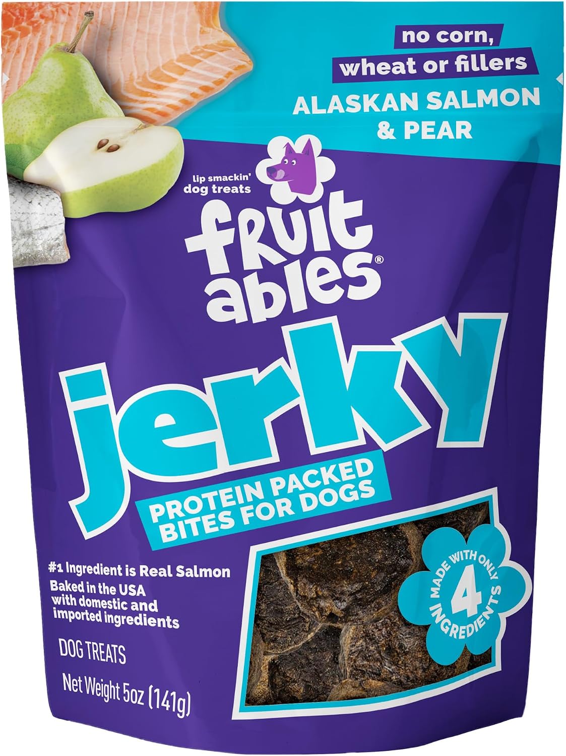 Whole Jerky Dog Treats, Grilled Bison & Apple Flavor, 5oz
