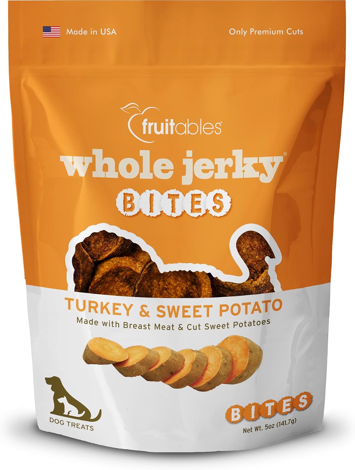 Whole Jerky Dog Treats, Grilled Bison & Apple Flavor, 5oz
