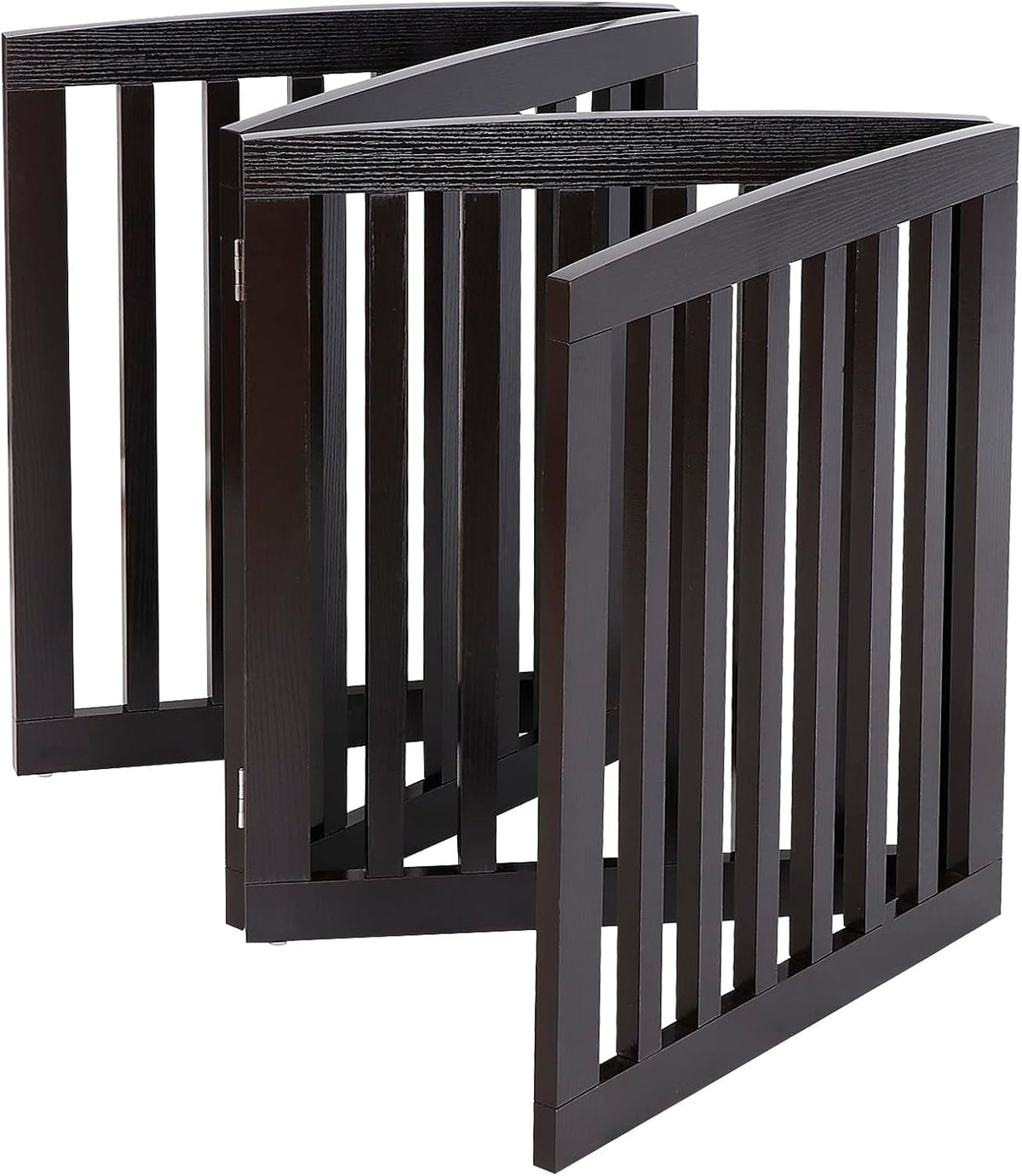 Freestanding Pet Gate for Dogs - 4 Panels Indoor Foldable Dog Fence for Stairs, Hallways, or Doorways - 82x24-Inch Freestanding Dog Gates, Brown