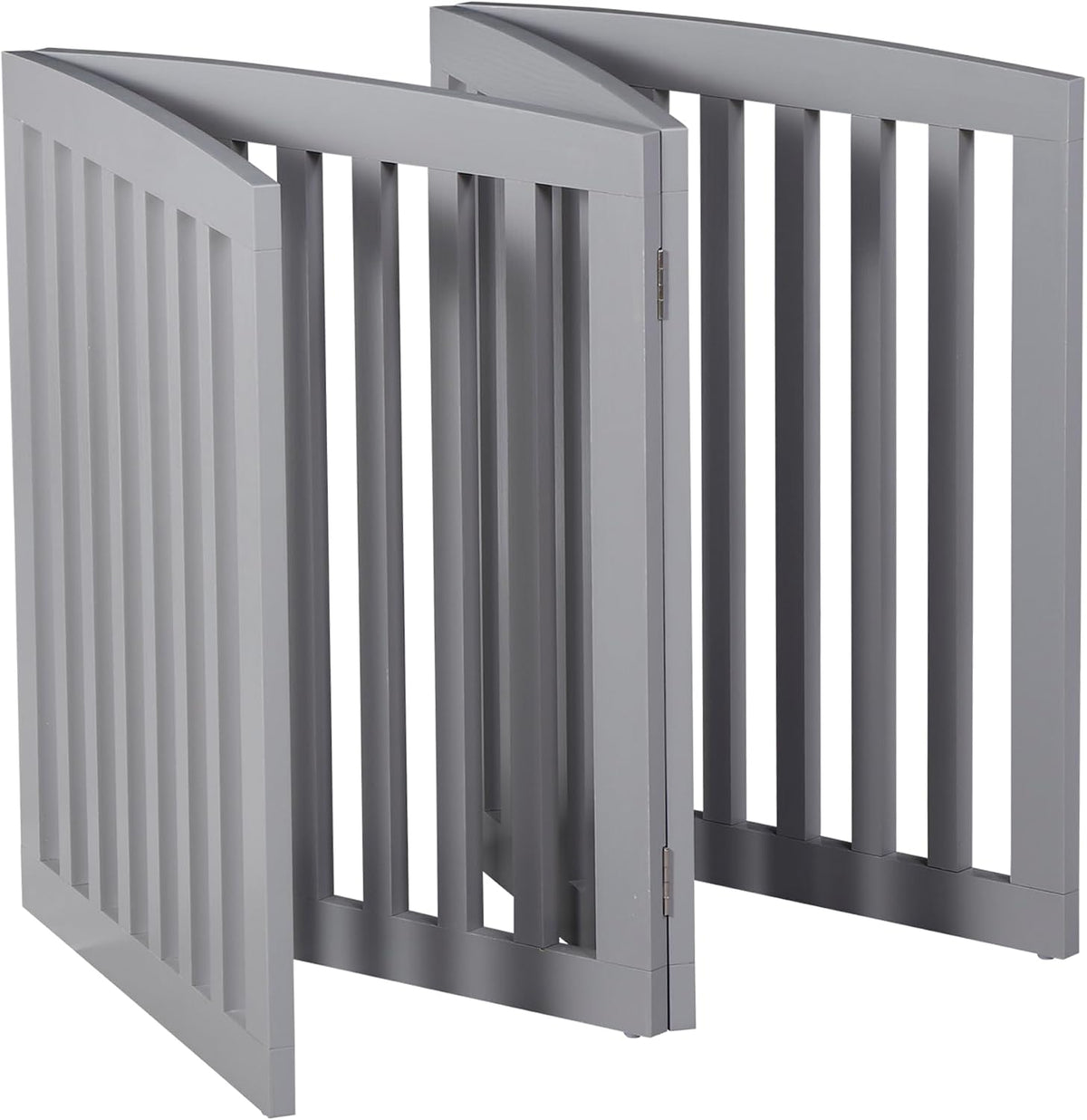Freestanding Pet Gate for Dogs - 4 Panels Indoor Foldable Dog Fence for Stairs, Hallways, or Doorways - 82x24-Inch Freestanding Dog Gates, Brown