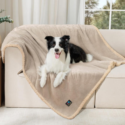 Luciphia Waterproof Pet Blanket, Liquid Pee Proof Dog Blanket for Sofa Bed Couch, Reversible Sherpa Fleece Furniture Protector Cover for Small Medium Large Dogs Cats, Dark Gray X-Large（85" x 57"）