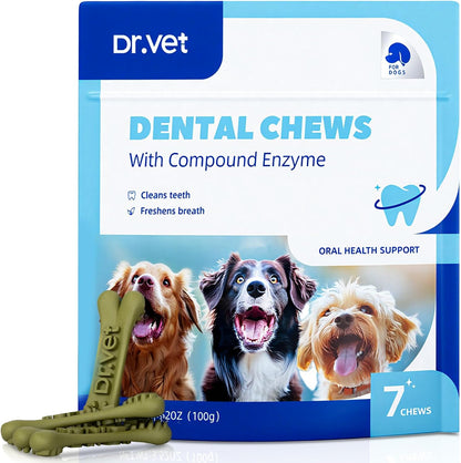 Dog Dental Chews, Plaque and Tartar Control, Fresh Breath, 7 Sticks