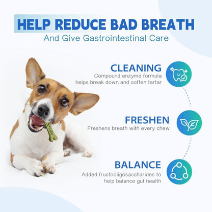 Dog Dental Chews, Plaque and Tartar Control, Fresh Breath, 7 Sticks