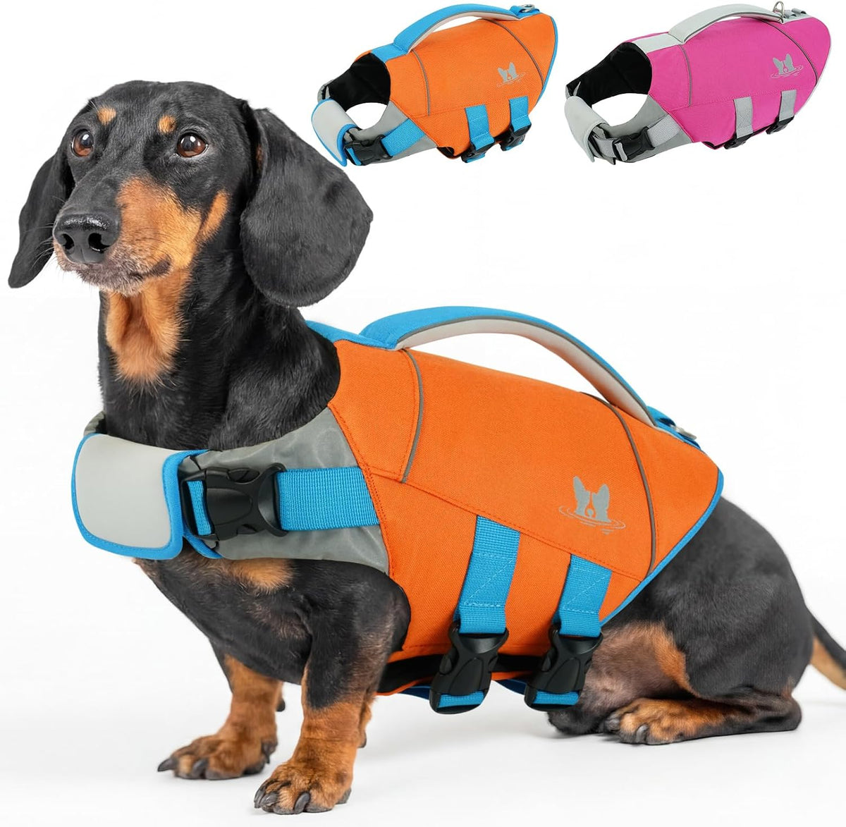 Dog Life Jacket Large, Dog Life Vest for Swimming Boating-High Buoyancy Dogs Swim Vest with Rescue Handle D-Ring Reflective Adjustable Ripstop Floating Lifejacket,Golden Retriever,Rose Red,2XL