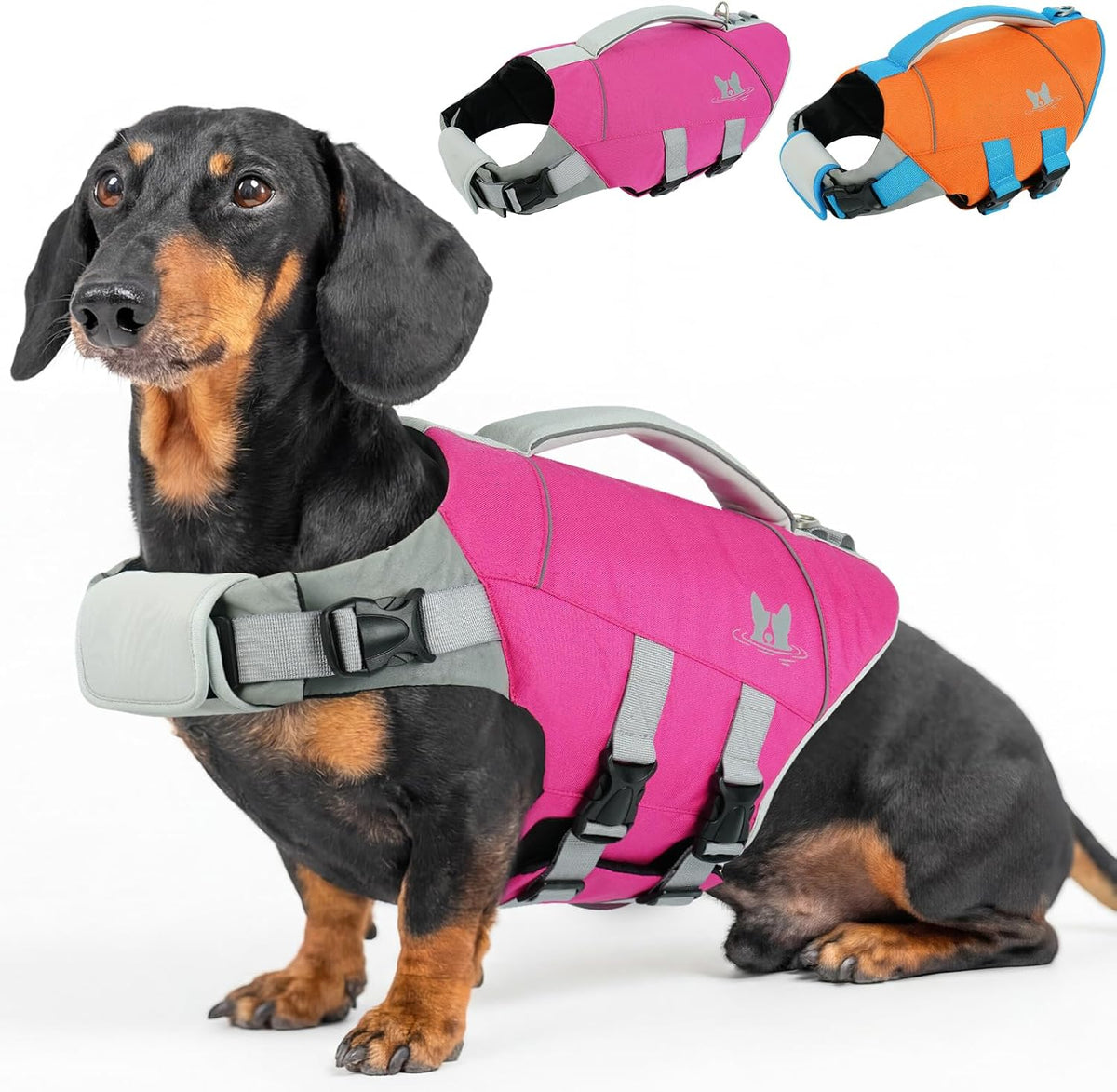 Dog Life Jacket Large, Dog Life Vest for Swimming Boating-High Buoyancy Dogs Swim Vest with Rescue Handle D-Ring Reflective Adjustable Ripstop Floating Lifejacket,Golden Retriever,Rose Red,2XL
