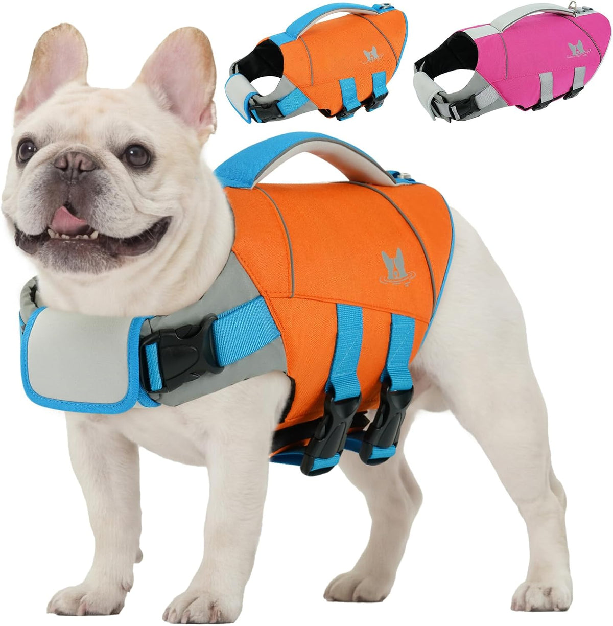 Dog Life Jacket Large, Dog Life Vest for Swimming Boating-High Buoyancy Dogs Swim Vest with Rescue Handle D-Ring Reflective Adjustable Ripstop Floating Lifejacket,Golden Retriever,Rose Red,2XL