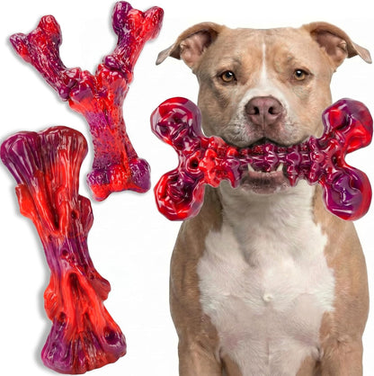 Kseroo 3-Pack Indestructible Dog Chew Toys for Aggressive Chewers,25-100lbs | Bacon Flavored Rock-Hard Solid Nylon Dog Bones for Medium & Large Breeds, Keeps Them Busy, Dental Textured, Long Lasting - XL