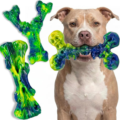 Kseroo 3-Pack Indestructible Dog Chew Toys for Aggressive Chewers,25-100lbs | Bacon Flavored Rock-Hard Solid Nylon Dog Bones for Medium & Large Breeds, Keeps Them Busy, Dental Textured, Long Lasting - XL